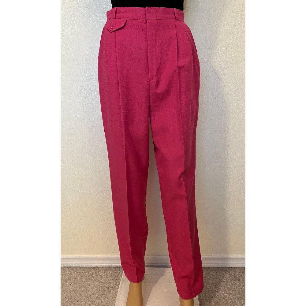 Lady Manhattan-70s/80s Vtg, Pink, High Waist, Pleated, Retro, Dress Pants. Sz-12